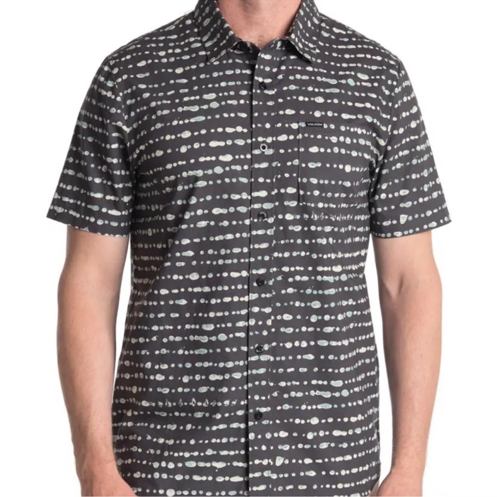 Volcom Men's Black and White Patterned Shirt